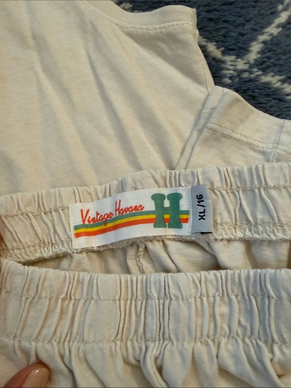 Vintage Havana Cream Sleeveless Tank & Pants set